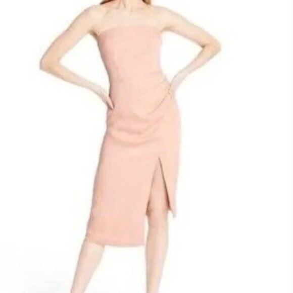 Cushnie x Target womens dress size 0 light pink midi strapless asymmetrical hem - Picture 2 of 12